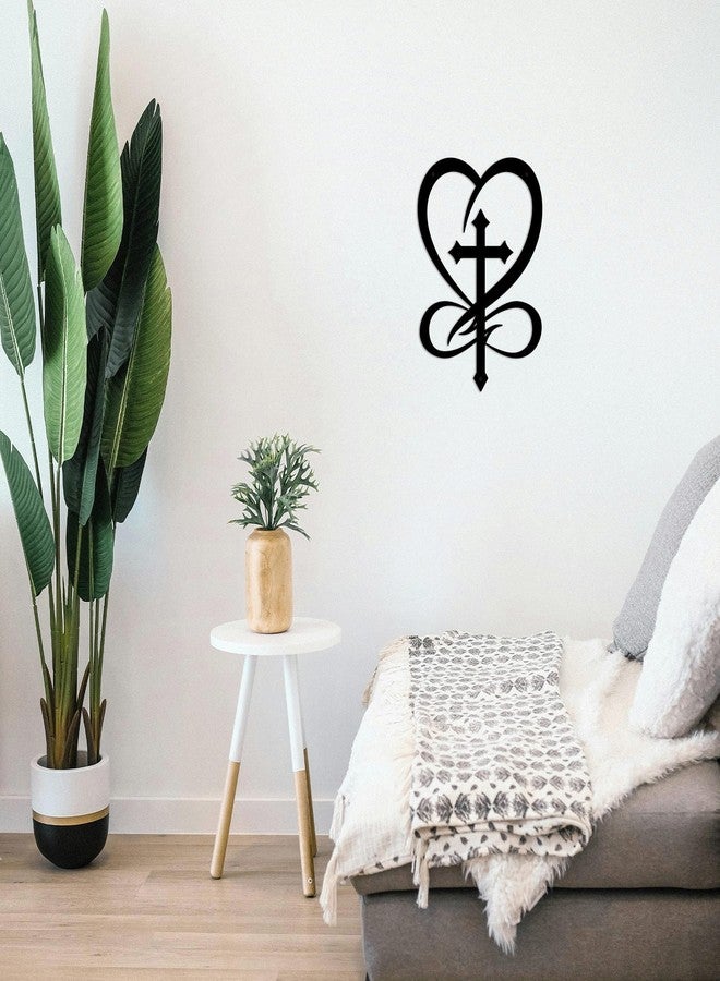 ACOSIY Infinity Heart Cross Wall Decor Metal Crosses Wall Art for Home Decor Black Heart and Love Sign for Living Room Bedroom Wedding Decoration - Image 4